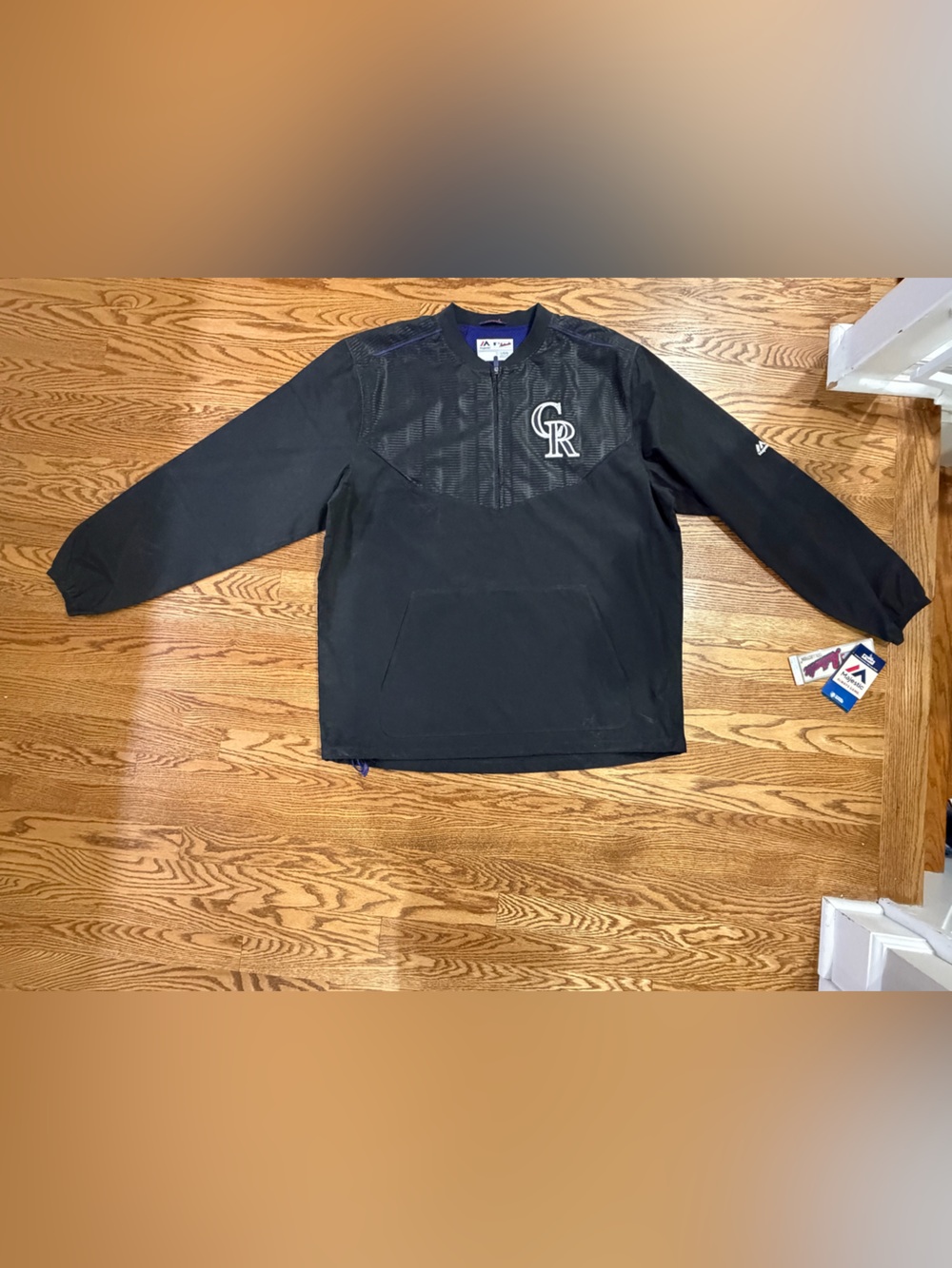 Colorado Rockies Black Pullover Windbreaker
